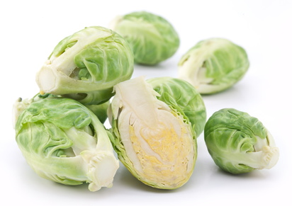 Brussels sprouts on a white background