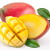 Mango with slices on a white background